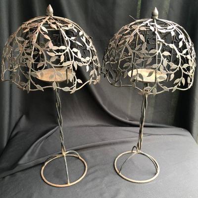 Pair of Garden Candle Holders