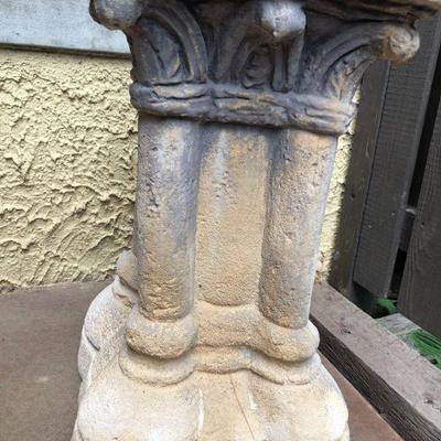 Tall Heavy Plaster (?) Garden Pedestal