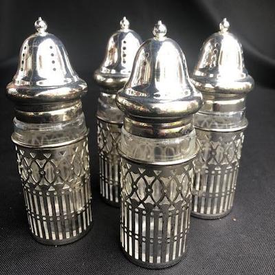 Set of 4 Silver Plate Shakers