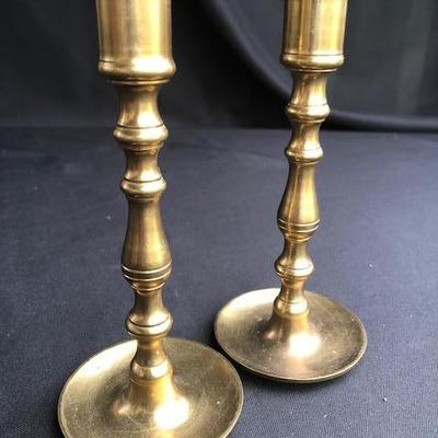 Small Turned Brass Candle Sticks