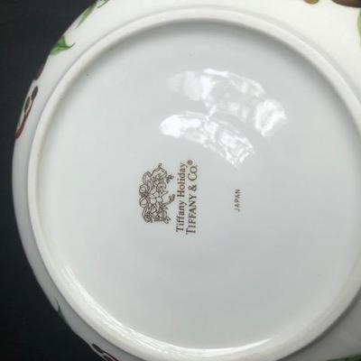 Tiffany & Co. Porcelain Tiffany Holiday Bowl. Garland Design.