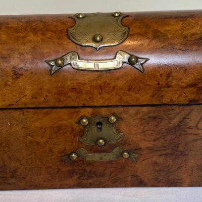 Lot # 106 Antique English Burlwood Dometop Tea Caddy 