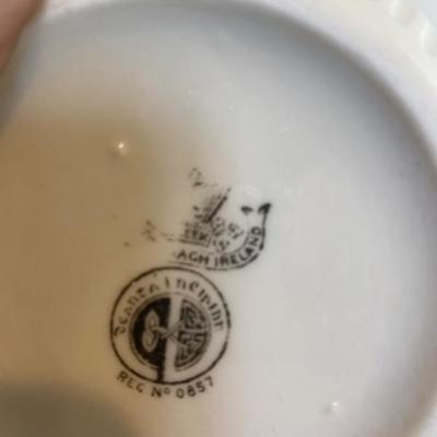 Lot # 108 Antique  Belleek Black Mark Porcelain Pitcher 