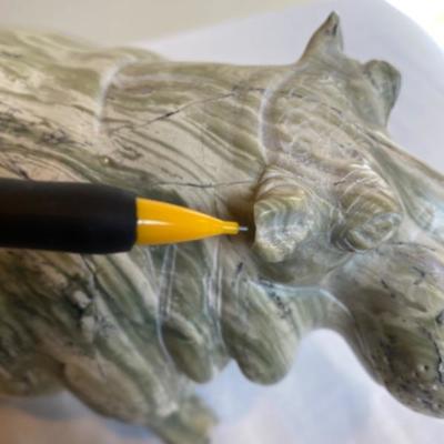 Lot #109 Pair of Marble Hippopotomas Figures 