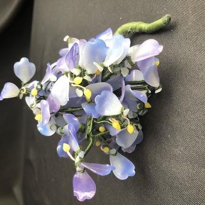 Vintage Glass Violet Bouquet
