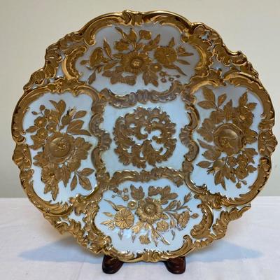 Lot # 118 Antique Meissen White Porcelain Centerpiece Cabinet Plate 