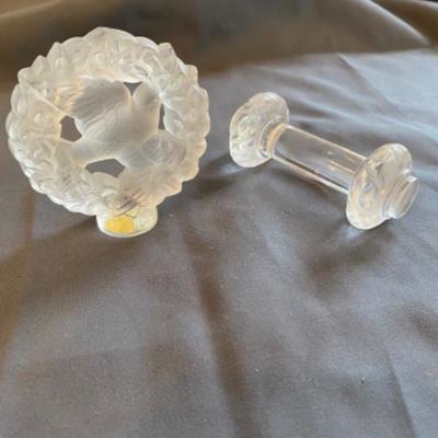 Lot # 123 Lalique Sparrow statue with knife rest 