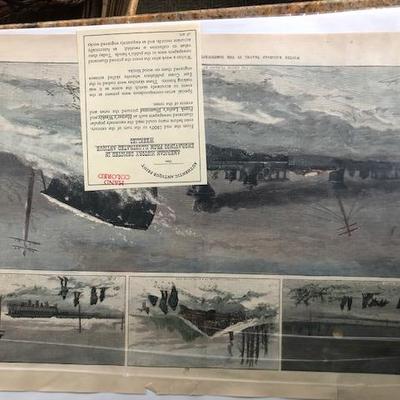 Lot 1  Set of 4 1800â€™s Harpers Weekly Pages