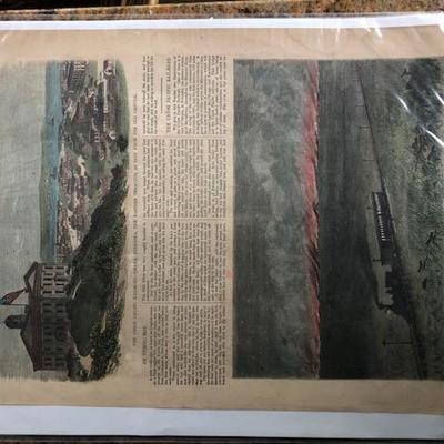 Lot 1  Set of 4 1800â€™s Harpers Weekly Pages