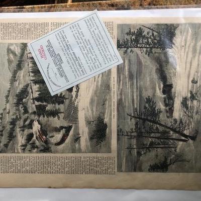 Lot 1  Set of 4 1800â€™s Harpers Weekly Pages