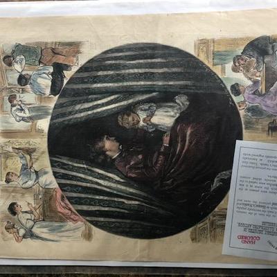 Lot 2  Set of 4 1800â€™s Harpers Weekly Pages. Hand Colored.