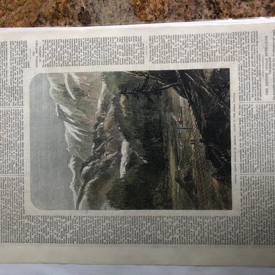Lot 2  Set of 4 1800â€™s Harpers Weekly Pages. Hand Colored.