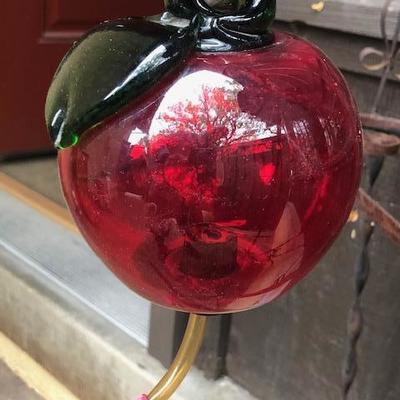 Glass Apple Humming Bird Feeder