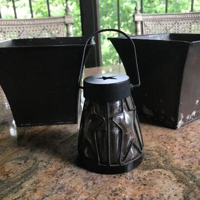 2 Planters 8â€X8â€X6â€ and a Candle 