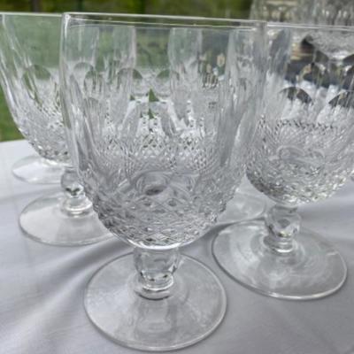 Lot # 132 Set of 6 Early Waterford Colleen Short Claret Wine glasses 