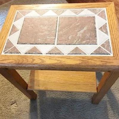 LOT 128  2 TILE TOP SIDE TABLES