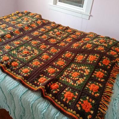 Two Vintage Full Size Handmade Afghans