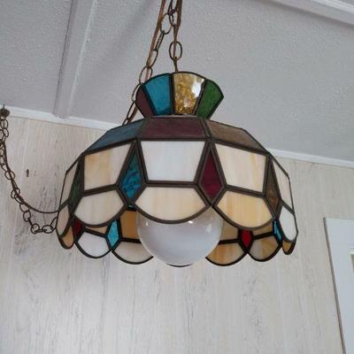 Vintage Multi-Colored Slag Hanging light shade