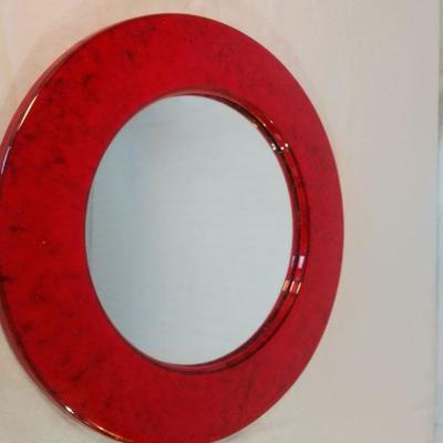 Round Red Mirror