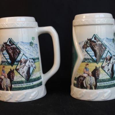 Pair of Oak Tree 25th Anniversary Steins Santa Anita Park 1994