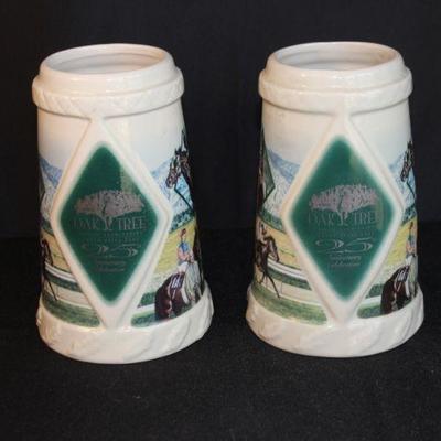 Pair of Oak Tree 25th Anniversary Steins Santa Anita Park 1994