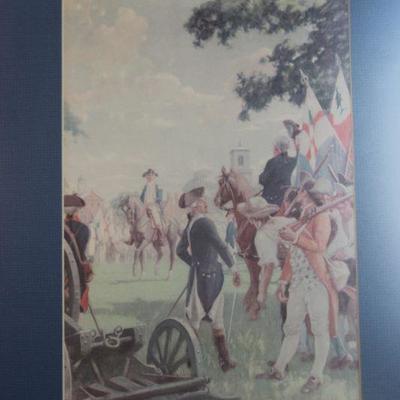 Framed General Washington Takes Command at Cambridge