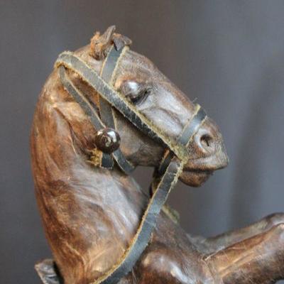 Vintage Leather Horse Figurine