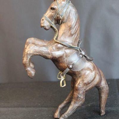 Vintage Leather Horse Figurine