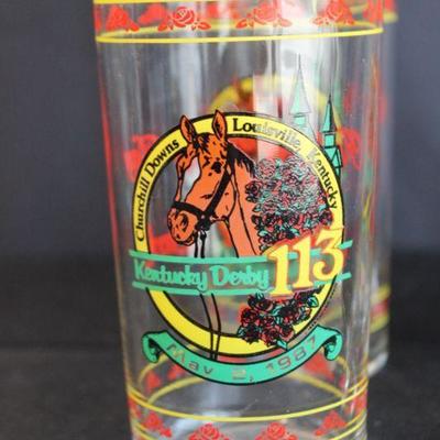 Set of 4 Kentucky Derby Collectors Glasses