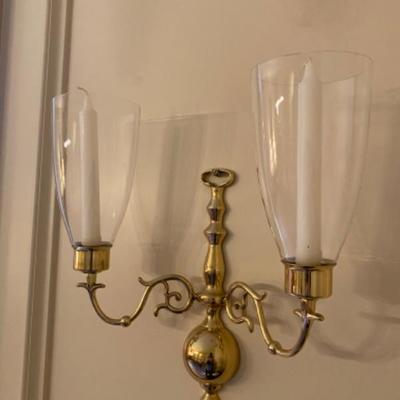 Lot # 151 Pair of Brass Candle Wall Sconces 