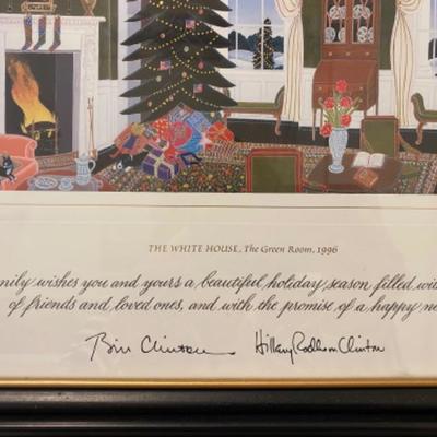 Lot # 154 The White House Signed Christmas Cards Bill & Hillary Clinton