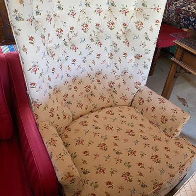 Wingback Chair - Cream/Floral