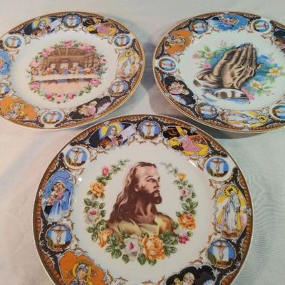 Lot of 3 Religious Scene Plates