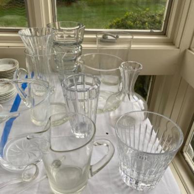 Lot #168 Cut glass vases , Atlantis Ice Bucket 
