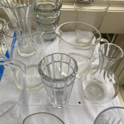 Lot #168 Cut glass vases , Atlantis Ice Bucket 