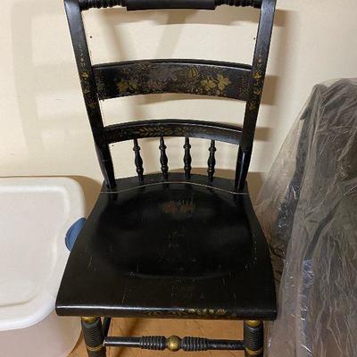 Hitchcock Chair - Black/gold trim