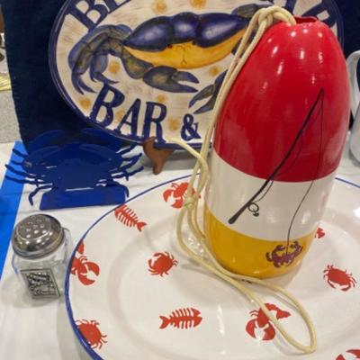 Lot # 176 Set of Blue Crab Entertainment Dishes 