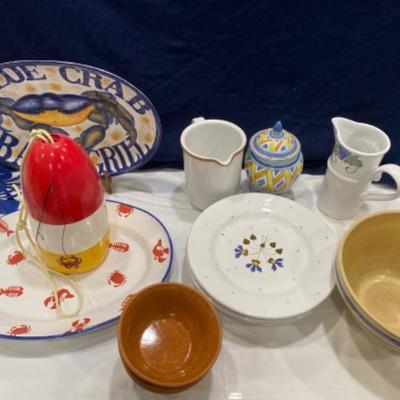 Lot # 176 Set of Blue Crab Entertainment Dishes 