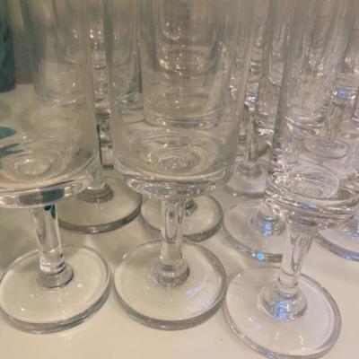 Lot # 183 Set of Blue and Clear Stemware / Glassware 