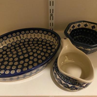 Lot # 187 Set of 3 Boleslawiec Pottery 