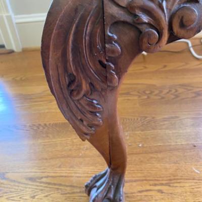 Lot # 189 Chippendale Style Desk with chair and lamp