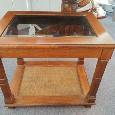 Side table w/glass