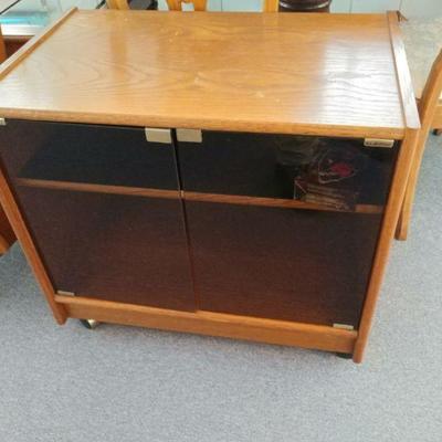 Glass front tv stand