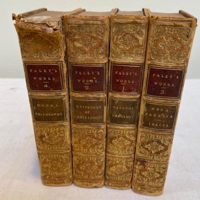 Lot #197 Antique Books Paleyâ€™s Works 1822 Four Volumes 
