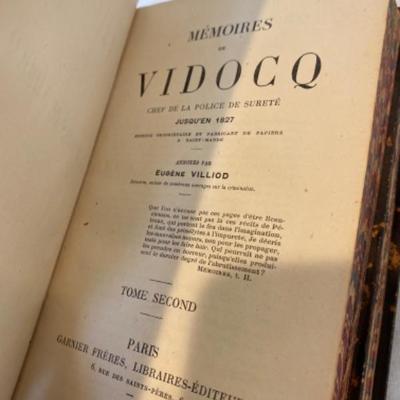 Lot # 199 Antique VIDOCQ  Memoires Two volumes 1911  