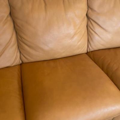 Lot #101 Natuzzi 3-Sectional Leather Sofa 