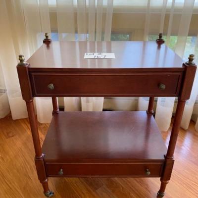 Lot # 168 Two Tiered Double Drawer End table 