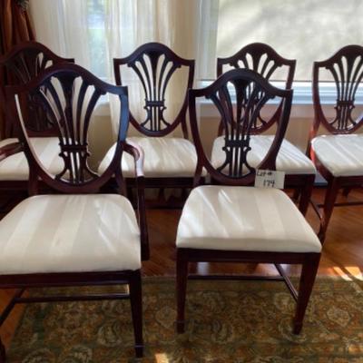Lot # 174 Set of 6 Mahogany Shieldback Chairs 
