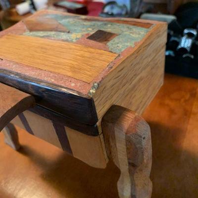Ornate hand carved trinket box