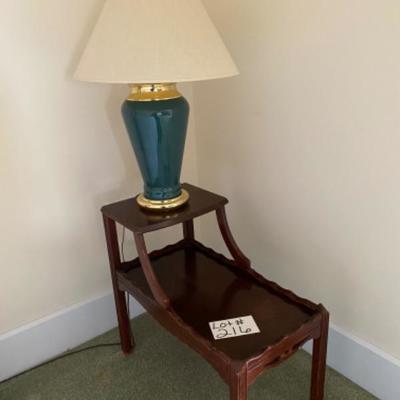 Lot # 216 Mahogany Stand with Lamp 
